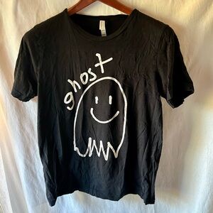 Wicked Clothes Ghost Black Tee Womens L Goth Alt Tshirt Bella Canvas